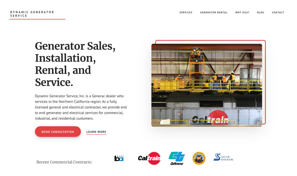 dynamic generator services homepage